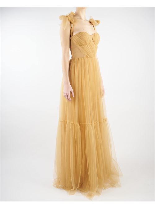 Red carpet dress in tulle with ruffles on the sleeves Elisabetta Franchi ELISABETTA FRANCHI | abito en | AB46532E2791